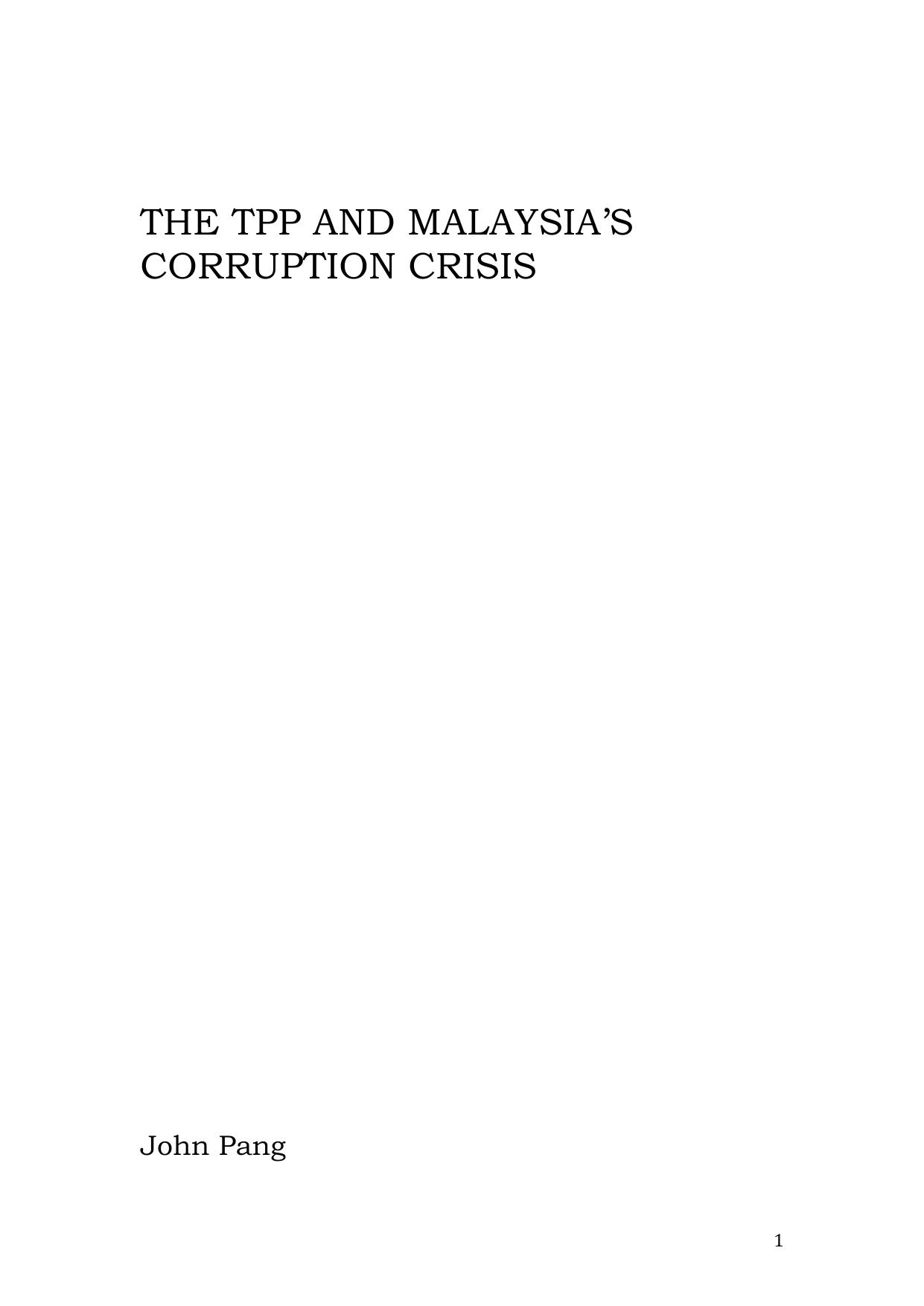 MEMO on Malaysia